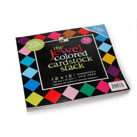 Cardstock Stack Jewels 12X12 58Sh Textured With White Core