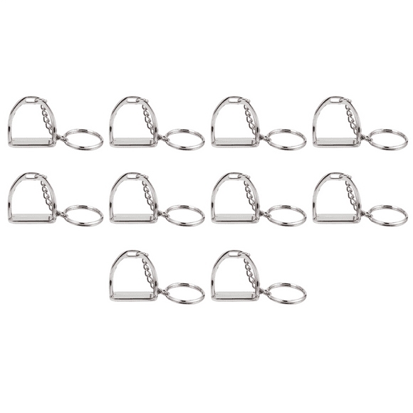 10Pcs Simple Elegant Design Western Stirrup Keychain Key Ring Hanger Tool for Men Women Bag Decoration Equestrian