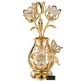 thumbnail image 4 of Matashi Crystal Mothers Day Gift 24K Gold Plated Beautifully Crafted Tulips with Butterfly In A Vase Table Top Ornament, 4 of 5
