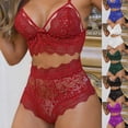 thumbnail image 2 of Conjunto de sujetador de encaje de talla grande para mujer, ropa interior sexy, chaleco sin espalda, conjunto de sujetador con tirantes sexy, 2 of 5
