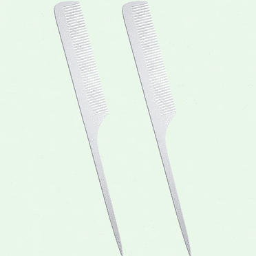 2 Piece Metal Tail Comb, Stainless Steel Hair Styling Cutting Comb with Fine Teeth and Rat Tail