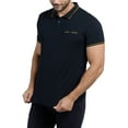 thumbnail image 5 of CULTURA Men's Short Sleeves 100% Cotton Polo With Jaquard Rib And Chest Rib Pocket, Black/Honey Mustard, S, 5 of 10