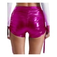thumbnail image 5 of Pantalones cortos sexis metálicos brillantes para mujer, pantalones cortos con cordón ajustable lateral de cintura alta, pantalones cortos para discoteca, fiesta de baile, 5 of 5