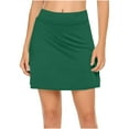 thumbnail image 3 of Aboser Womens Tennis Skirts High Waisted Workout Skorts Built in Shorts Solid Color Golf Skirt Activewear Knee Length Golf Skort with Pocket, 3 of 6