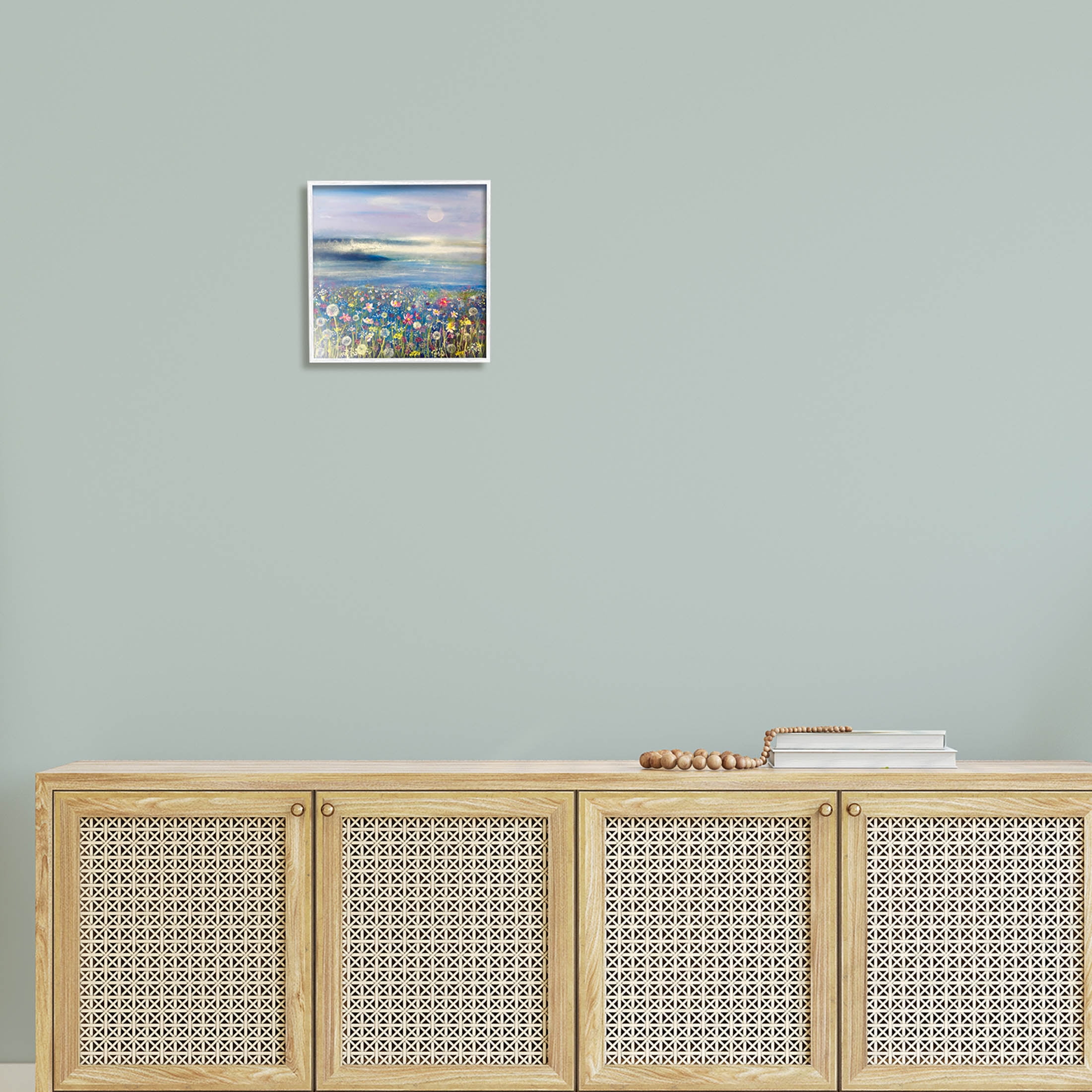 Stupell Industries Moonlit Lake Meadow Painting White Framed Art Print Wall Art, Design by Emma Catherine Debs