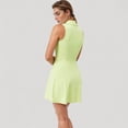 thumbnail image 5 of Women's Sleeveless Zip-Up Tennis Dress with Collared Neckline and Flared Hem - X Large, Green, 5 of 6