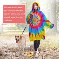 thumbnail image 4 of Colorful Rainbow Tie Dye Spiral Pattern Wearable Oversized Blanket,Wearable Blanket Hoodie for Adults,Cozy Hooded Blankets with Super Pockets,Super Warm Fuzzy Pullover for Women & Men, 4 of 6