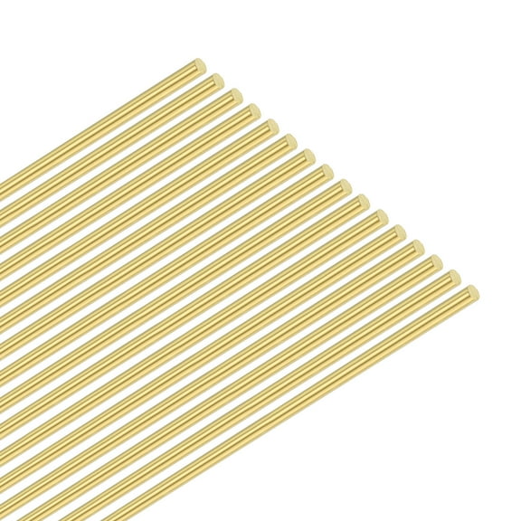 Uxcell 16-Pack Brass Rod, 0.7mmx200mm H65 Solid Brass Round Rods for Knife Handle Pins Material Knife Making Supplies