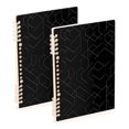 thumbnail image 2 of Haosy Black Simple Geometric Lines Notebooks 1-subject Journal 60 Sheets A5 College Ruled Paper Detachable Ring 8.3"x5.7", 2 of 8