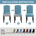 thumbnail image 4 of Amerteer Stretch 2-Piece Polyester Dining Chair Slipcover, Blue, 4 of 7