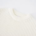 thumbnail image 4 of Gubotare Toddler Sweater Girl's Long Sleeve Soft Crewneck Slim Fit Pullover Sweater Top for Kids 2T 3T (White,2-3 Years), 4 of 7