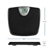 Health o meter Weight Tracking LCD Bathroom Scale, Black, 350lbs Capacity, AAA Battery Powered
