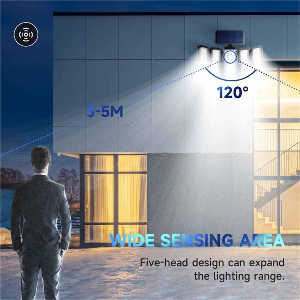 Solar Lights Outdoor 300 LED 7000K Motion Sensor Flood & Security Lights, 2 Pack