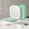 thumbnail image 1 of JUNWELL 1pc Portable Double-Sided Folding Makeup Mirror - Compact Vanity Mirror with 1X/2X/3X Magnification  3 Color Light  Travel-Sized for Purses and Office  Perfect Gift for Beauty Ent, 1 of 7