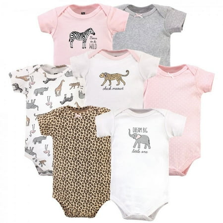UPC: 0660168523461 | Hudson Baby Infant Girl Cotton Bodysuits  Modern Pink Safari  0-3 Months