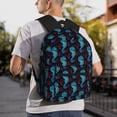 thumbnail image 5 of Yield Blue Seahorse Print Backpack for Women Men, Lightweight Casual Travel Daypack, Classic Basic College Backpack, Middle School Bag, 5 of 5