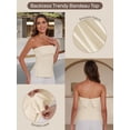 thumbnail image 3 of Strapless Tube Tops for Women Backless Going Out Bandeau Top Sexy Trendy Off Shoulder Side Split Summer Bustier Tops, 3 of 5