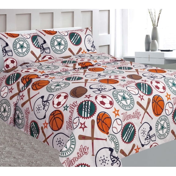 Gorgeous Home Linen Basketball Sports Full Kids Sheet Set Premium Collection New Printed Designs.
