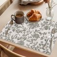 thumbnail image 3 of Sage Green Leaf Placemats Set of 2, Retro Farmhouse Plant Floral Branch Washable Wipeable Table Mats for Dining Tables, Indoor Outdoor Kitchen Place Mats for Holiday Party Table Decor, 3 of 9