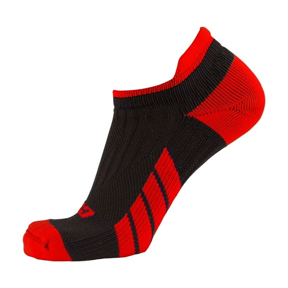 CSX Low Cut Ankle Sock Pro, Red on Black, Medium