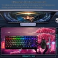 thumbnail image 2 of Gaming Mouse Pad, Japanese Night View Pink Cherry Desk Mat with Seamed Edges, Big XL Waterproof Desk Pad, Non-Slip Rubber Base, 31.5x11.8 Inch Keyboard Pad Computer Mousepad, 2 of 7