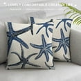 thumbnail image 3 of Chilfamy Navy Blue Starfish Pillow Covers Beach Ocean Coastal Decorative Square Pillow Cases Summer Nautical Cushion Case Home Decor for Sofa Couch Bedroom Outdoor, 3 of 5