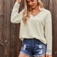 thumbnail image 5 of Mujeres Tops Camisas Blusas Elegantes Casuales Camisas de manga larga Jersey de moda Cuello en V Encaje Soild Odeerbi ODB-5, 5 of 7