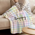 thumbnail image 2 of Fleece Blanket Spring Colorful Checkered Blankets, Soft Cozy Warm Flannel Throw Blanket, Easter Buffalo Plaid Minimalist Style Blanket for Bed Couch Sofa,40x50In, 2 of 9