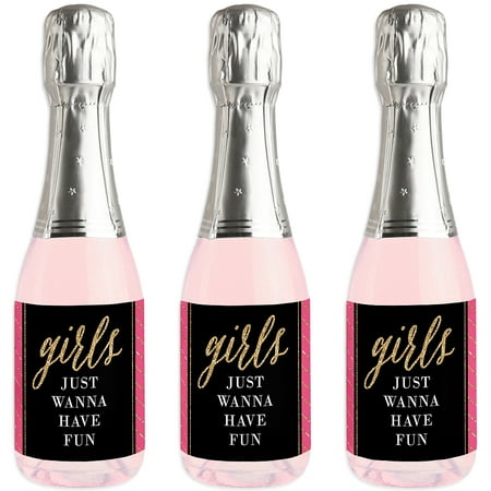 Girls Night Out - Mini Wine and Champagne Bottle Label Stickers - Bachelorette Party Favor Gift for Women and Men -
