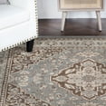 thumbnail image 5 of Superior Glendale Oriental Medallion Indoor Area Rug, 8'x8' Square, Gray, 5 of 8