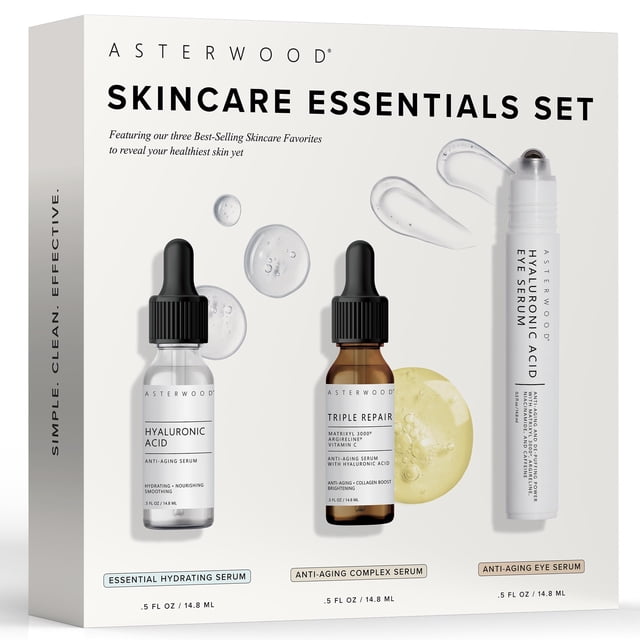 Set de cuidado de la piel Asterwood Skin Care con ácido hialurónico y sueros