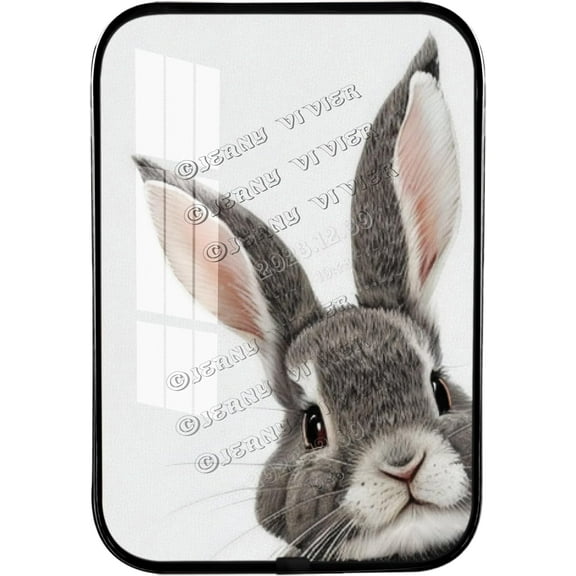 Framed Wooden Wall Art Rabbit Woodland Nursery Decor, Baby Room Decor Animal Pictures for Nursery, Rabbit Gifts, Rabbit Prints Crystal Porcelain Painting Black Framed Art 12x8 inches