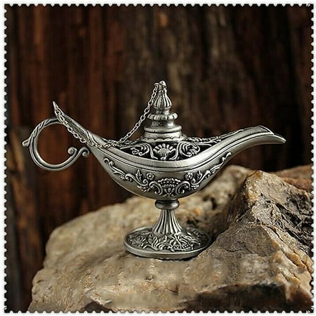 - Girl12Queen Home Decoration Vintage Style Fairy Tale Aladdin Magic Lamp Hollow Tea Pot Genie Lamp