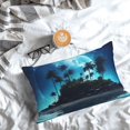thumbnail image 5 of Goofa Hawaiian Beach Pirate Moon Print Plush Throw Pillow Case, Soft Velvet with Hidden Zipper, Decorative Cushion Cover for Sofa, Bed, Car, and Home Décor-16"x24", 5 of 6