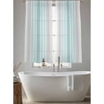 thumbnail image 6 of Sheer Curtains 72 Inches Long, Aqua Gray Stripes Light Filtering Window Curtains for Living Room, Minimalist Gradient Lines Aesthetic Rod Pocket Voile Sheer Curtain Drapes, 52"W x 72"L, 2 Panels, 6 of 8
