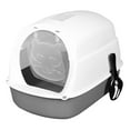 thumbnail image 2 of Hooded Cat with Lid Enclosed Cat Toilet Reusable Cat Litter Tray Gray, 2 of 8
