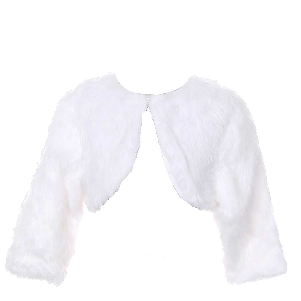 girls white fur shrug