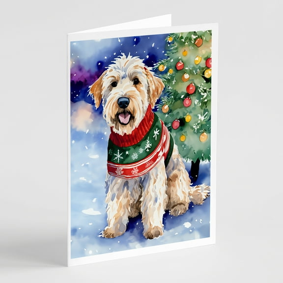 Wheaten Terrier Christmas Greeting Cards Pack of 8 7 in x 5 in