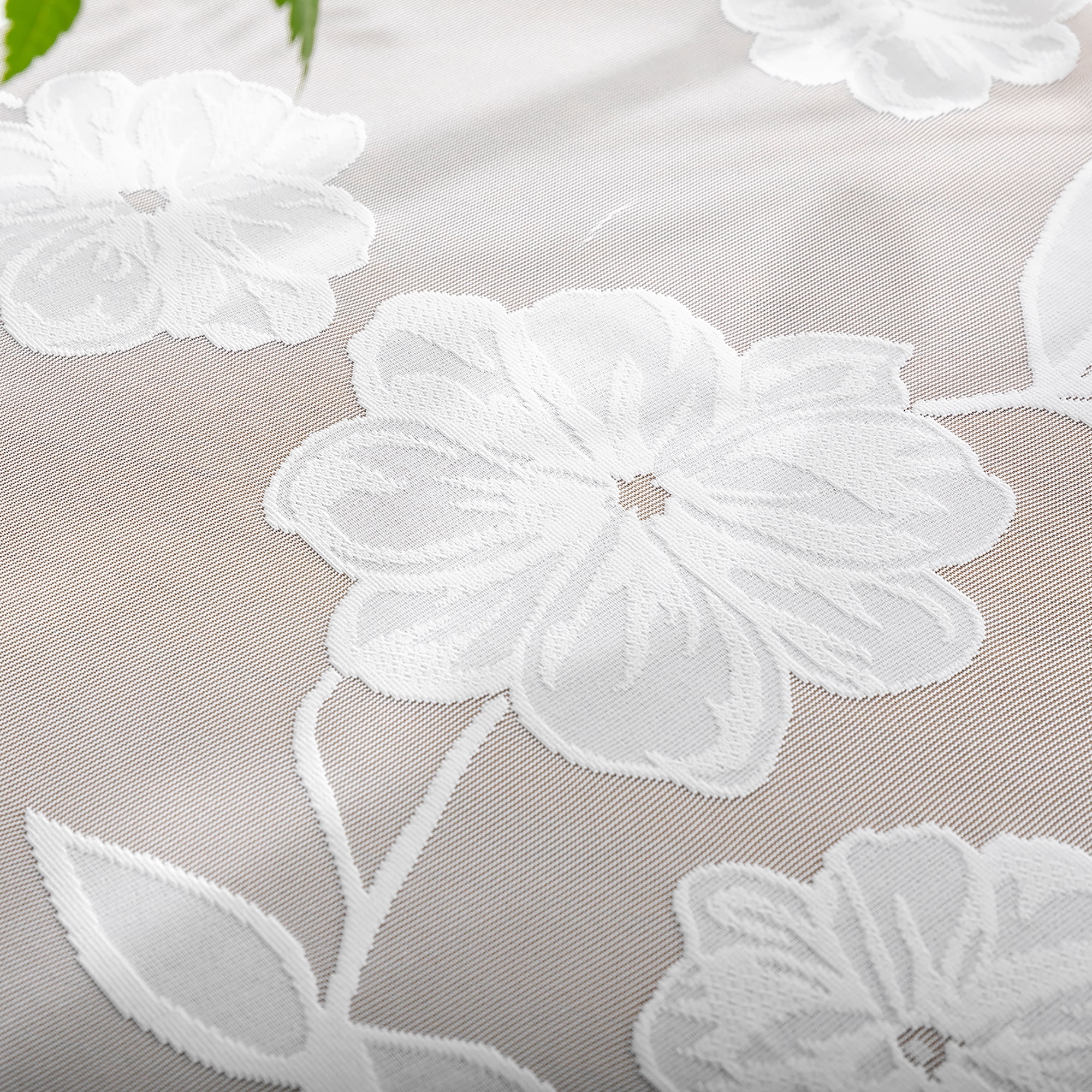 Exultantex White Sheer Lace Curtains Vintage Rose Floral Embroidered Sheer Window Drapes for Bedroom Living Room,54"wx63"L,2pcs,Rod Pocket