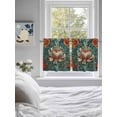 thumbnail image 3 of William Morris Plant Floral 2 Panel Kitchen Curtains for Small Windows, Retro Lotus Flower Leaves Bathroom Tier Curtain, Short Window Treatment for Bedroom/Living Room 55"x36", 3 of 6