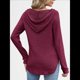 thumbnail image 5 of Camisetas de Larga para Mujer, Sudaderas con Capucha de Moda con Bolsillo de Canguro, Sudaderas de Otoño Vino Tinto L, 5 of 9