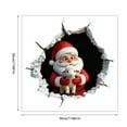 thumbnail image 2 of Christmas 3D Wall Stickers, Cartoon Cute Snowman Penguin Santa Breaking Through Wall Design, Removable Window Clings, Holiday Party Home Decorations -1Pcs, 2 of 5