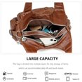 thumbnail image 5 of Sunyuer Vintage Tote Bags for Women, Large Capacity Vintage Multi-Pocket PU Leather Handbag Crossbody Shoulder Bag, 5 of 8