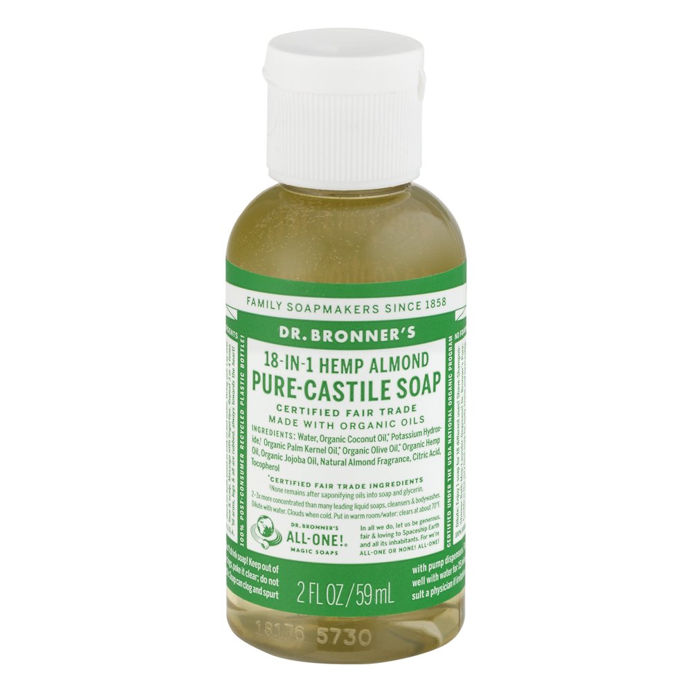 Dr. Bronners Almond Castile Liquid Soap, 2 Oz
