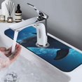 thumbnail image 7 of Sikiie Ice Blue Ocean Cute Dolphin Splash Guard for Sink Faucet-1 PC Super Absorbent Fast Drying Mat Sink Gadgets-Splash Guard for Kitchen, Sink Mat, 7 of 7