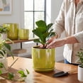 thumbnail image 7 of BUYMAX Plant Pots, 4+5+6 inch Pots for Indoor Plants,Ceramic Planter Pot with Drainage Hole,Flower Pots for Succulent Cactus,Set of 3 - Rainbow Pearl Glaze Green, 7 of 7
