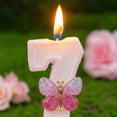 thumbnail image 5 of Sparkle Butterfly Birthday Number Candle, Glitter Cake Topper for Girls Party Celebration,Number 7, 5 of 6