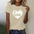 thumbnail image 2 of Hyknon Hauts pour Femmes Été Mode Imprimé Amour Décontracté Manches Courtes Chandail-Over Doux Polyvalent pour Sortir, 2 of 4