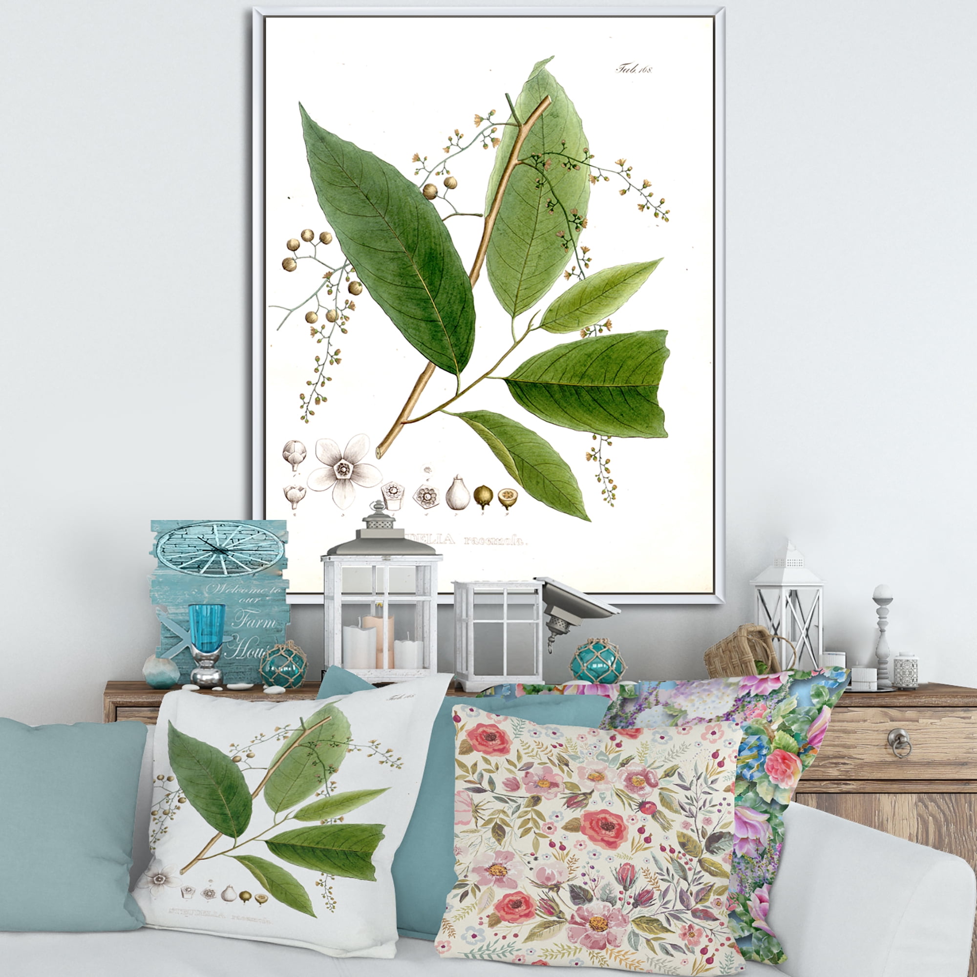 Designart 'Ancient Brazilian Plant I' Traditional Framed Canvas Wall Art Print