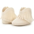 thumbnail image 3 of Baby Girls Cowboy Tassel Boots with Side Zipper Moccasins Non Slip Newborn Infant Booties Suede Toddler First Walker Shoes, 3 of 6